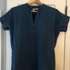 EVERLANE Split Neck Denim Jean Dress Size 0